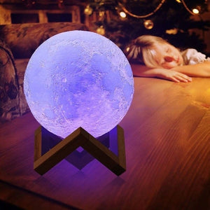 LAMPA DE VEGHE LUNA 3D MOON LIGHT, LUMINA MULTICOLORA CU LED