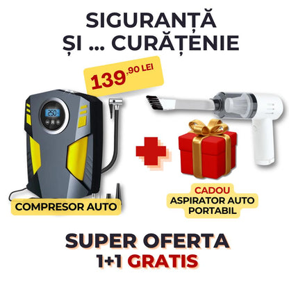Compresor auto portabil +CADOU Aspirator auto portabil