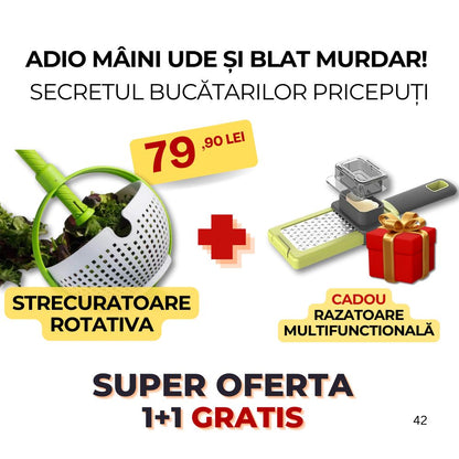STRECURATOARE MULTIFUNCTIONALA ROTATIVA, CU MANER +CADOU Razatoare Multifunctionala pentru Ustuoi, Branza, Cascaval