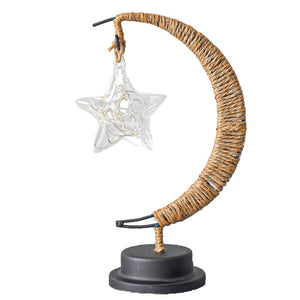 Lampa veghe, semi-luna cu stea din sticla, led